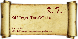 Kónya Terézia névjegykártya